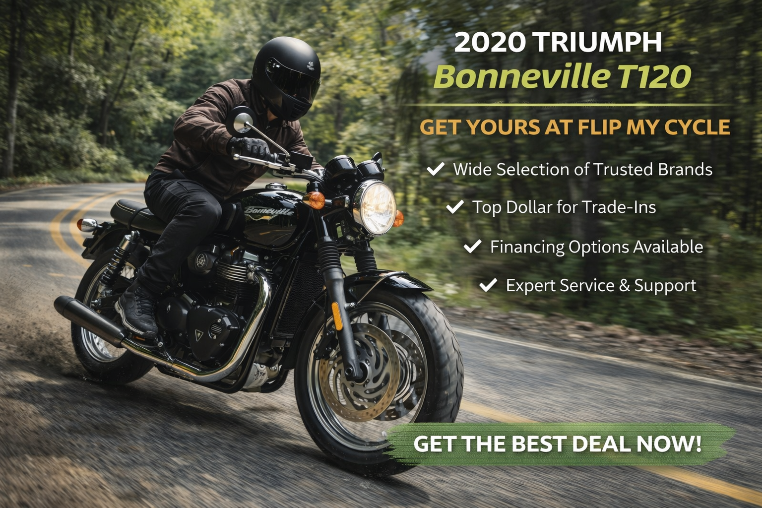 Read more about the article 2020 Triumph Bonneville T120 – Timeless British Style in Fayetteville NC